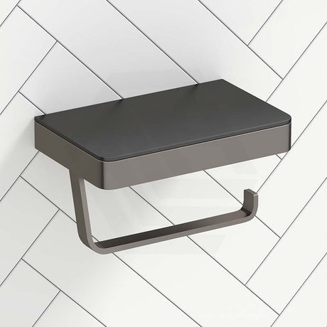 Fienza Tono Toilet Paper Holder with Glass Shelf Variant Colour Available