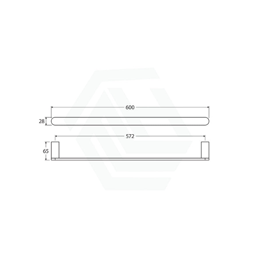 Fienza Empire Slim 600/800mm Stainless Steel Single Towel Rail Variant Colour Available