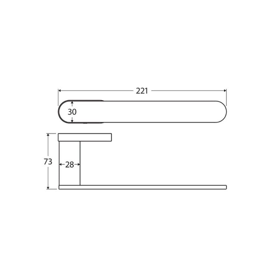 Fienza Empire Slim 221mm Stainless Steel Hand Towel Holder Variant Colour Available