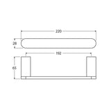 Fienza Empire Slim 220mm Stainless Steel Hand Towel Rail Variant Colour Available