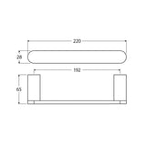 Fienza Empire Slim 220mm Stainless Steel Hand Towel Rail Variant Colour Available