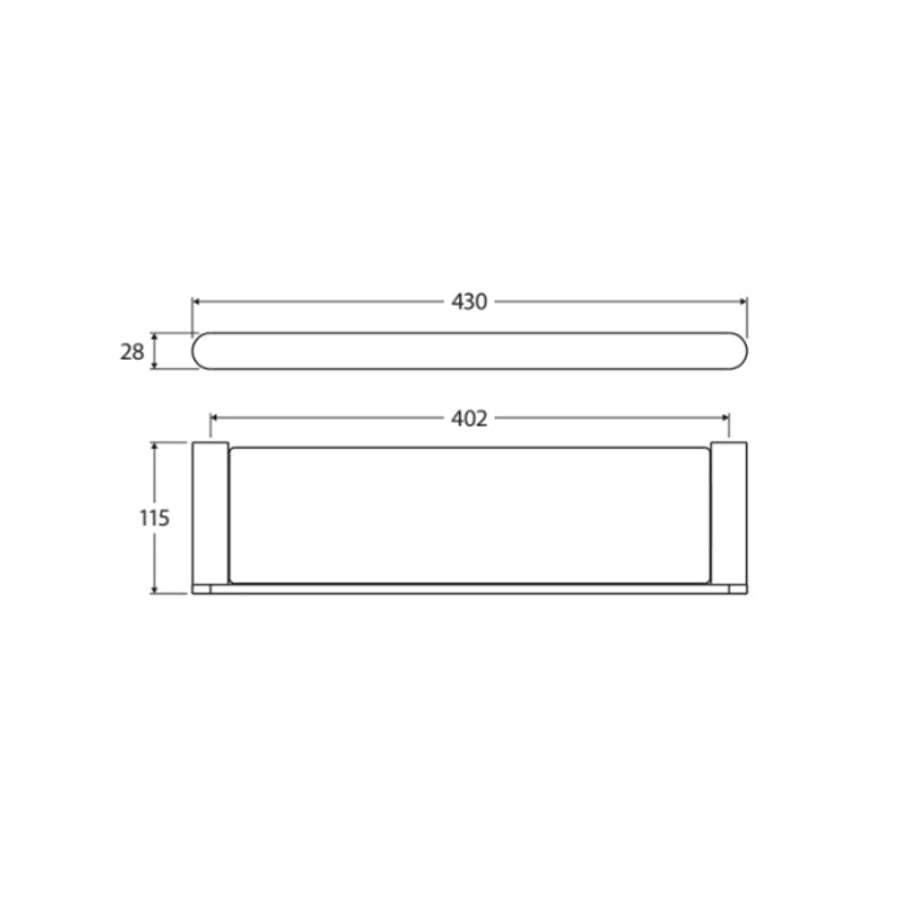 Fienza Empire Slim Glass Shelf Wall Mounted Variant Colour Available