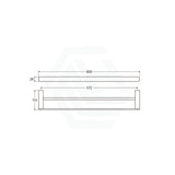 Fienza Empire Slim 600/800mm Stainless Steel Double Towel Rail Chrome/Matt Black