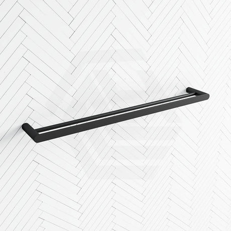 Fienza Empire Slim 600/800mm Stainless Steel Double Towel Rail Chrome/Matt Black