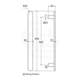 Fienza Empire Slim 60x900mm 12V Vertical Single Heated Towel Rail Variant Colour Available