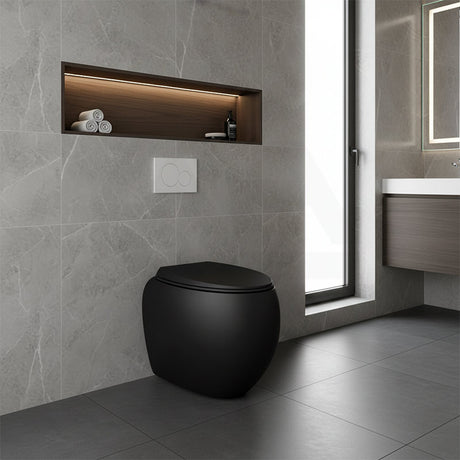 RAK Cloud Rimless Flush Wall Faced Toilet Pan and Seat - Variant Colour
