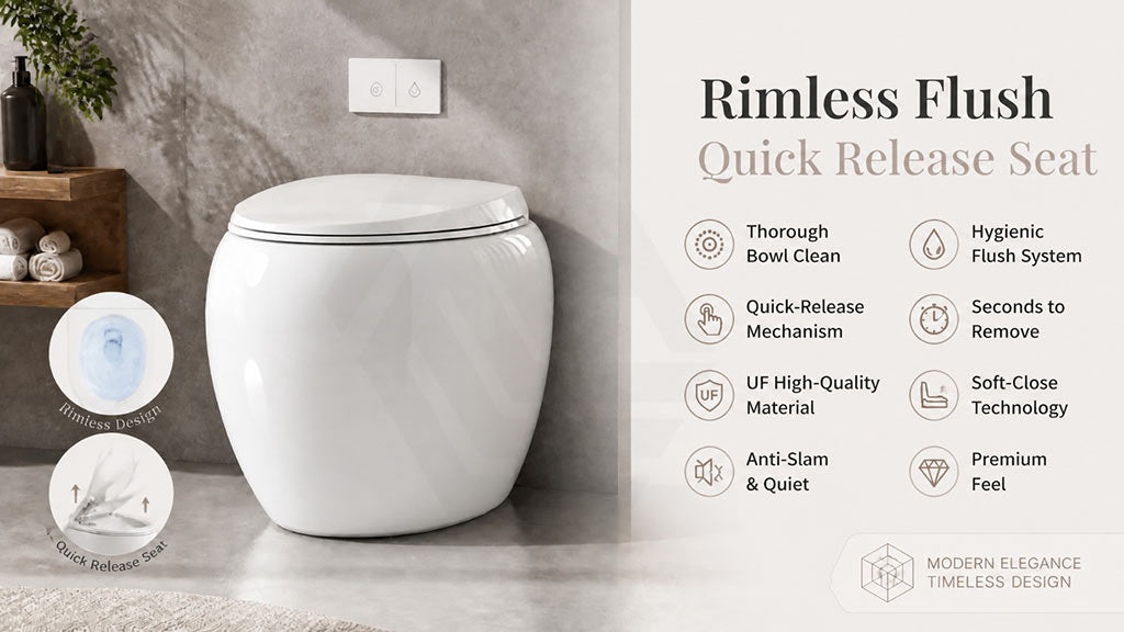 RAK Cloud Rimless Flush Wall Faced Toilet Pan and Seat - Variant Colour