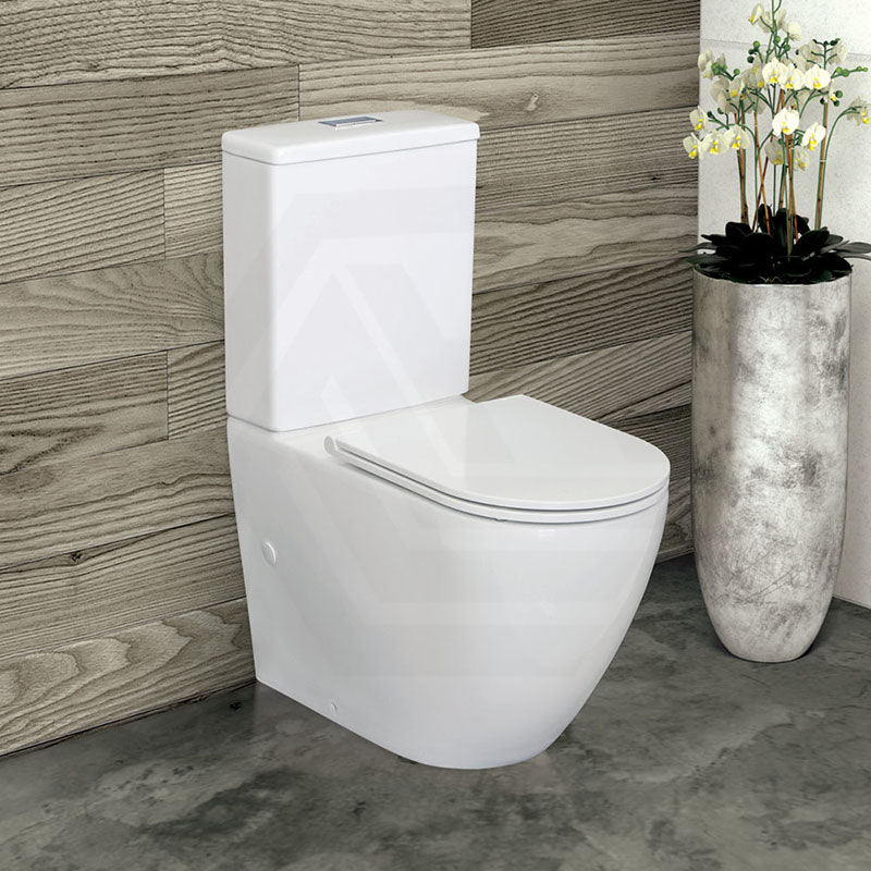 Fienza Alix Rimless Tornado Back to Wall Toilet Suite Slim Seat Gloss White