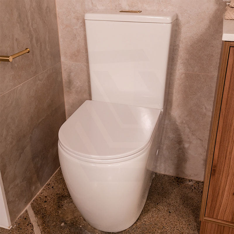 Fienza Alix Rimless Tornado Back to Wall Toilet Suite Slim Seat Gloss White