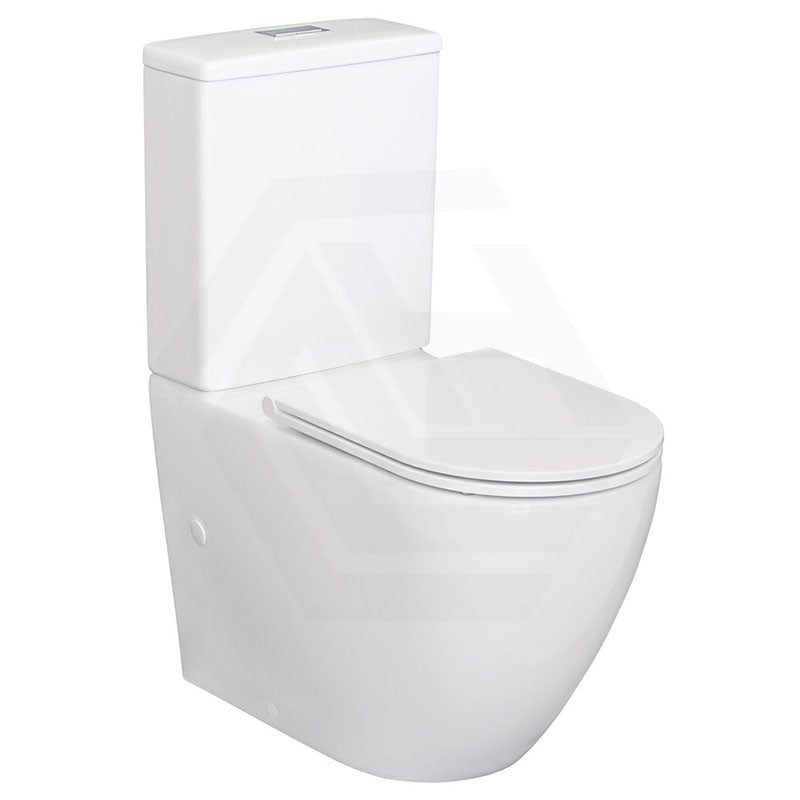 Fienza Alix Rimless Tornado Back to Wall Toilet Suite Slim Seat Gloss White