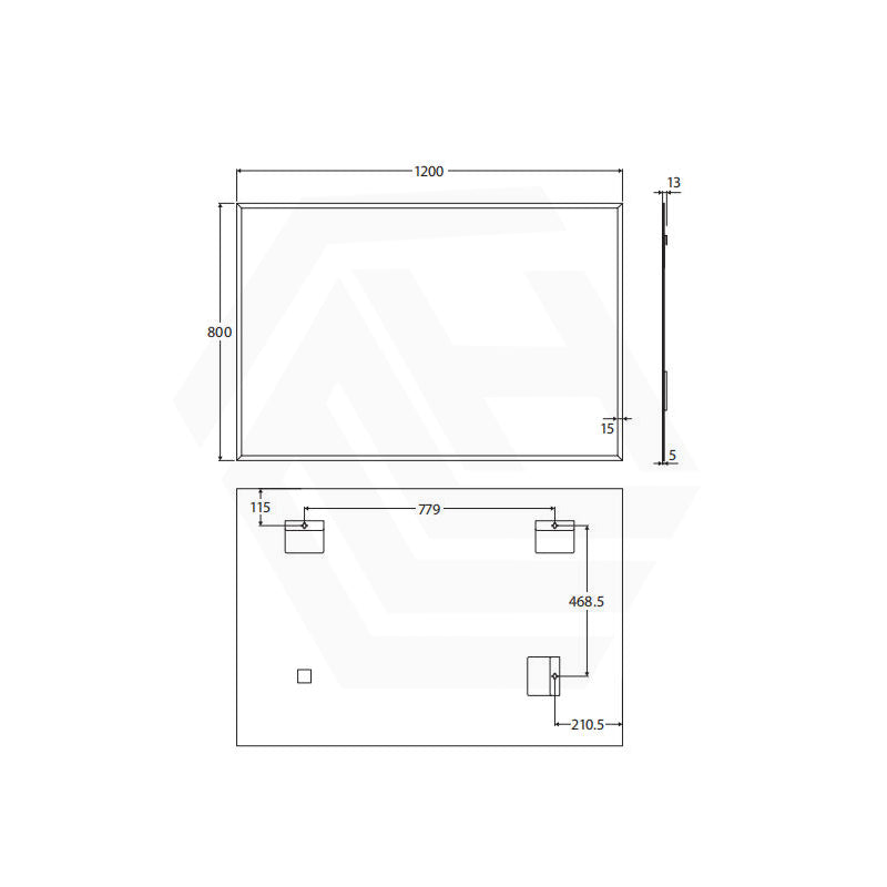 1200x800mm Fienza Bevel Edge Rectangular Wall Mirror Vertical or Horizontal Installation