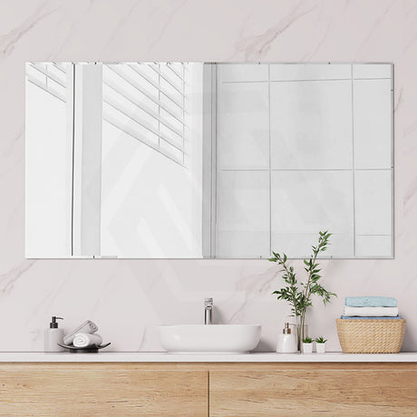 450/600/750/800/900/1200/1500/1800mm Fienza Bevel Edge Rectangular Wall Mirror Vertical or Horizontal Installation