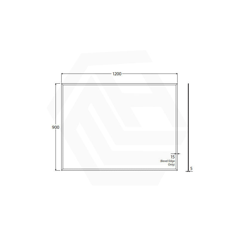 1200x900mm Fienza Bevel Edge Rectangular Wall Mirror Glue on Vertical or Horizontal Installation