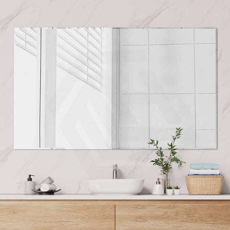 600/750/900/1200/1500/1800mm Fienza Bevel Edge Rectangular Wall Mirror Glue on Vertical or Horizontal Installation