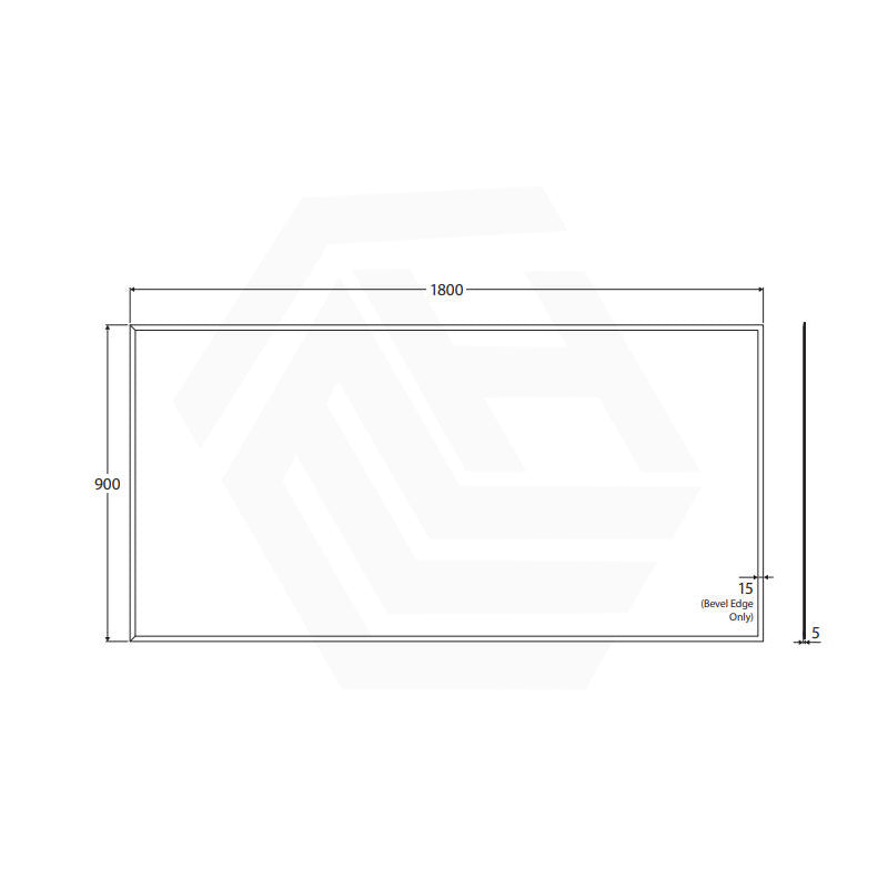 1800x900mm Fienza Bevel Edge Rectangular Wall Mirror Glue on Vertical or Horizontal Installation