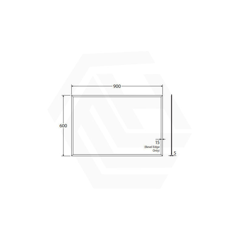Fienza Bevel Edge Rectangular Wall Glue On Mirror - MyHomeware