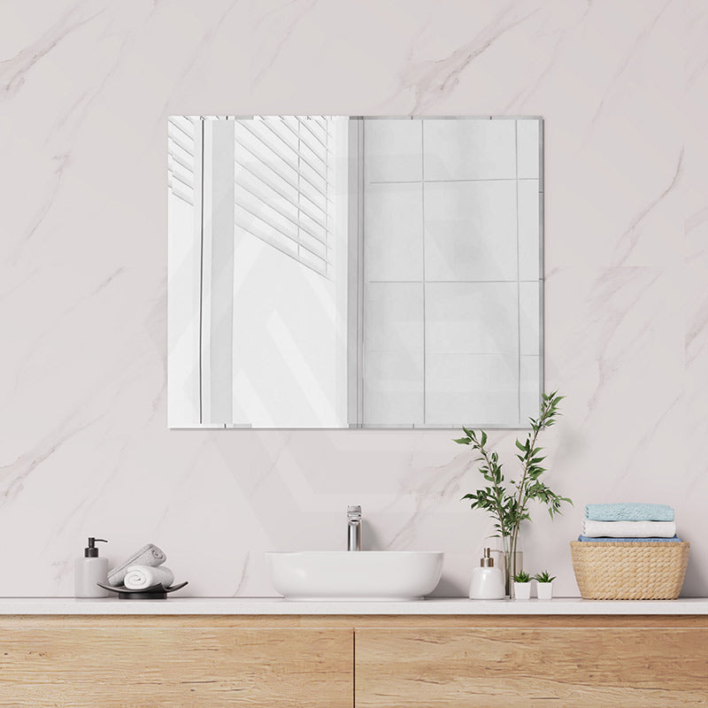 600/750/900/1200/1500/1800mm Fienza Bevel Edge Rectangular Wall Mirror Glue on Vertical or Horizontal Installation