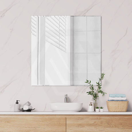 600/750/900/1200/1500/1800mm Fienza Bevel Edge Rectangular Wall Mirror Glue on Vertical or Horizontal Installation