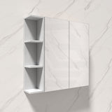 Fienza 600/750/900/1200mm Bevel Edge Gloss White MDF board Mirror Shaving Cabinet 1 Side Shelf