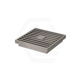 N#1(Nickel) Fienza 100mm Square Slim Grate Floor Waste 88mm Outlet Brushed Nickel