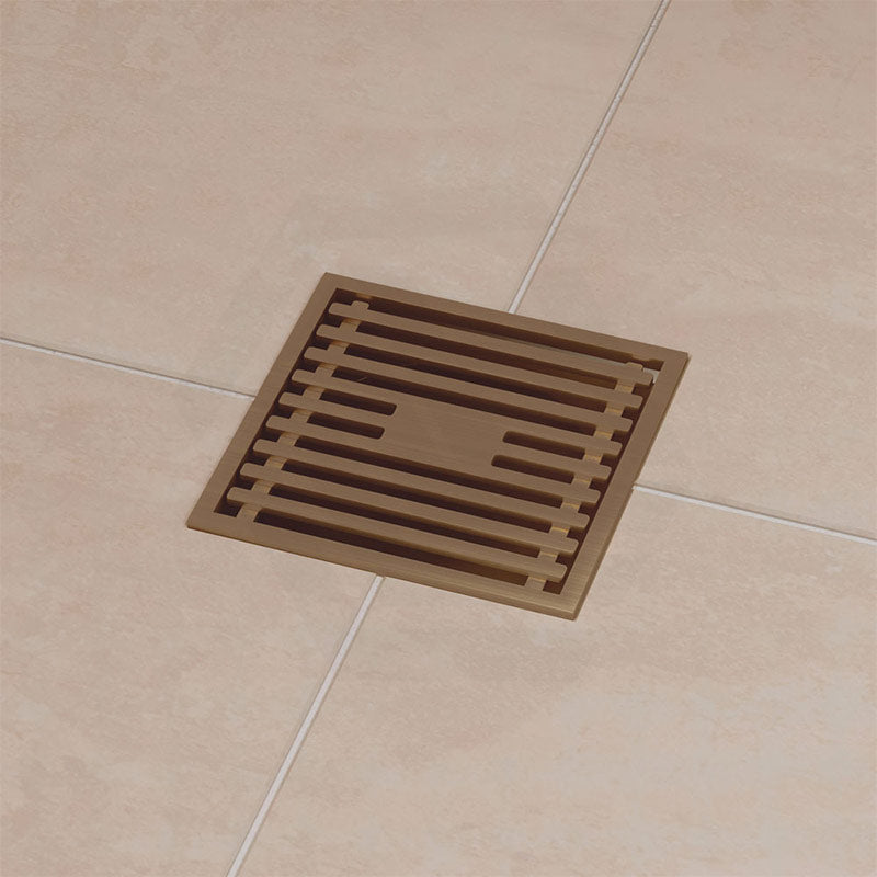 Fienza 100mm Square Slim Grate Floor Waste 88mm Outlet Variant Colour Available