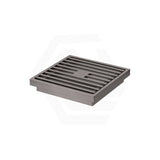 M#1(Gunmetal Grey) Fienza 100mm Square Slim Grate Floor Waste 88mm Outlet Gun Metal