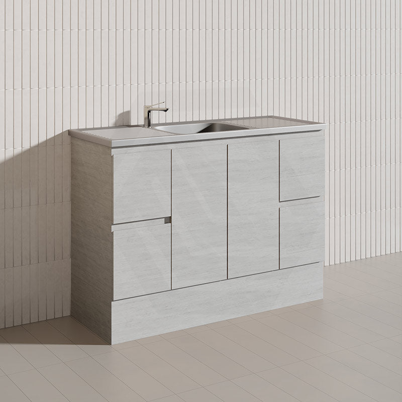 1200mm Citi E0 MDF Board Kitchen/Laundry Freestanding Kickboard Vanity with Stainless Steel Sink-Top Variant Colour Available