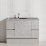1200mm Citi E0 Board Industrial Oak Kitchen/Laundry Freestanding Kickboard Vanity with Stainless Steel Sink-Top
