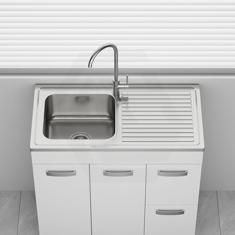890x460x22mm Citi Stainless Steel Single Bowl Laundry Sink Top