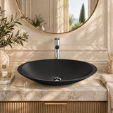 Fienza Bahama Oval Solid Surface Above Counter Basin 600x350x105mm - Matt White/Black