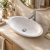 Fienza Bahama Oval Solid Surface Above Counter Basin 600x350x105mm - Matt White/Black