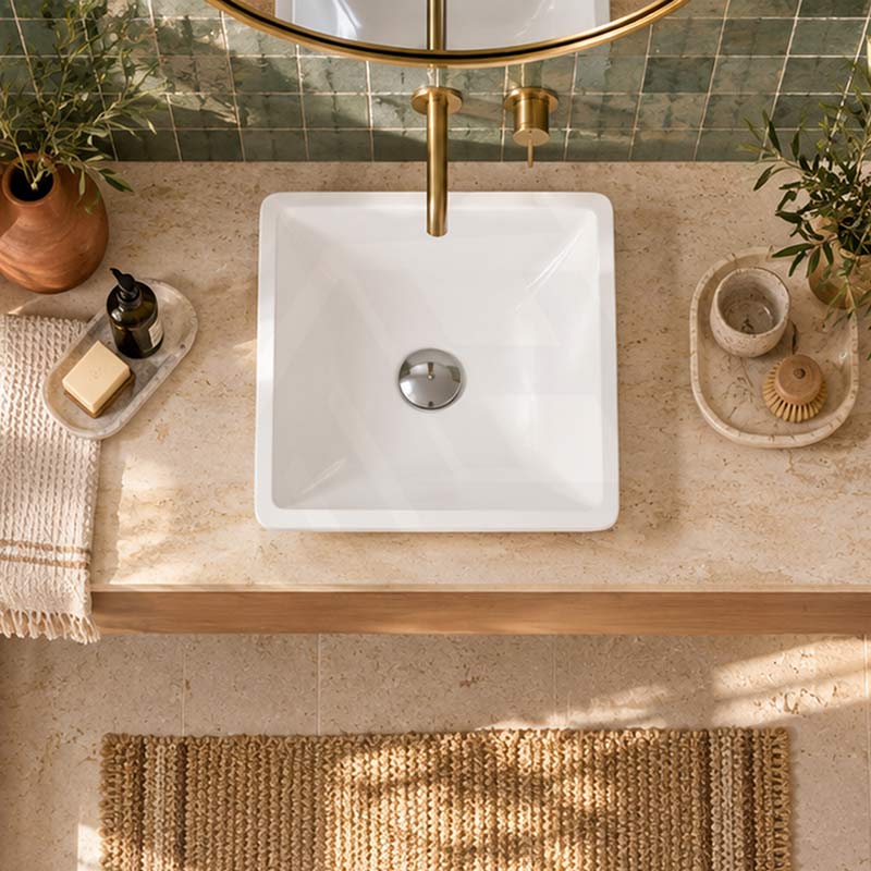 Fienza Classique Square Solid Surface Above Counter Basin 420x420x105mm - In Various Colour