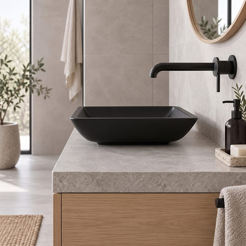 Fienza Classique Square Solid Surface Above Counter Basin 420x420x105mm - In Various Colour