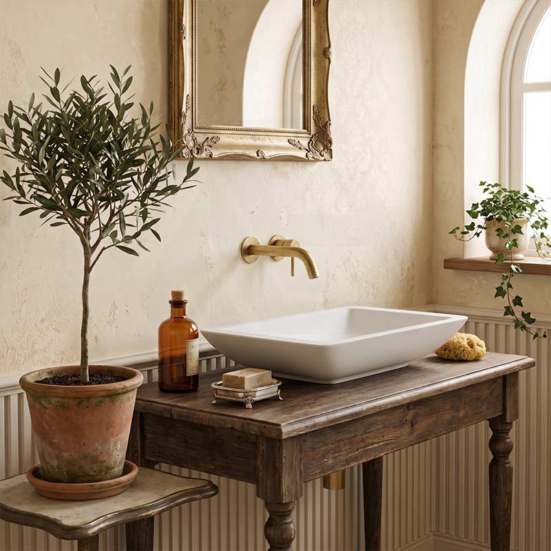 Fienza Classique Solid Surface Rectangle Above Counter Basin 600x345x105mm  - Variant Colour