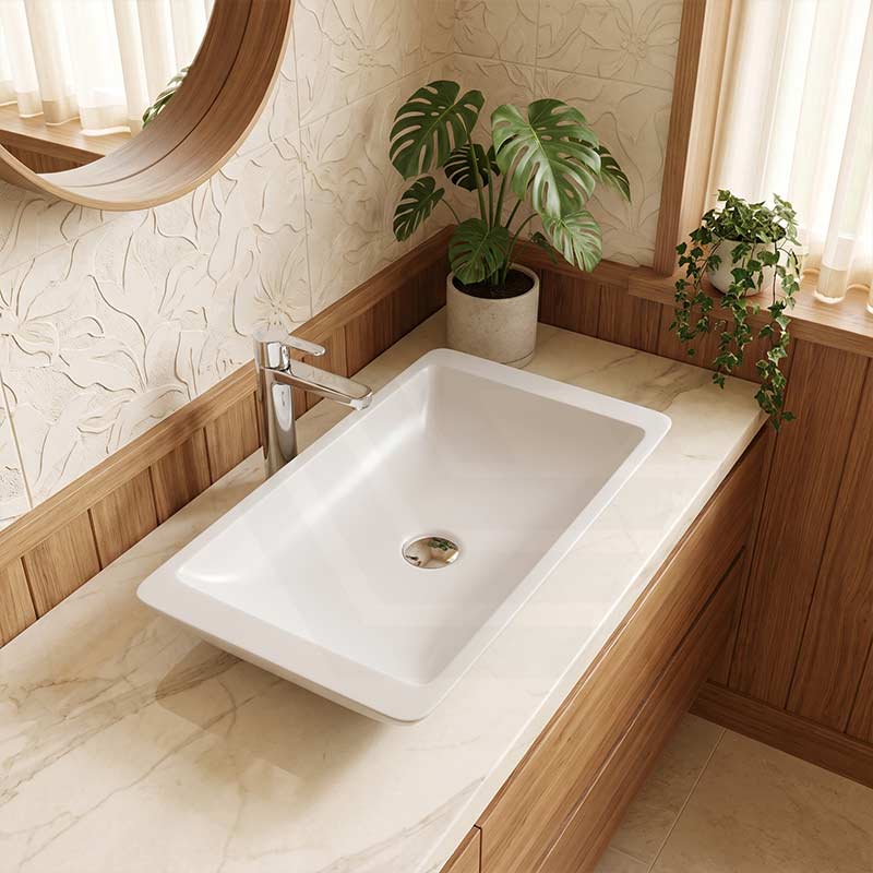 Fienza Classique Solid Surface Rectangle Above Counter Basin 600x345x105mm  - Variant Colour