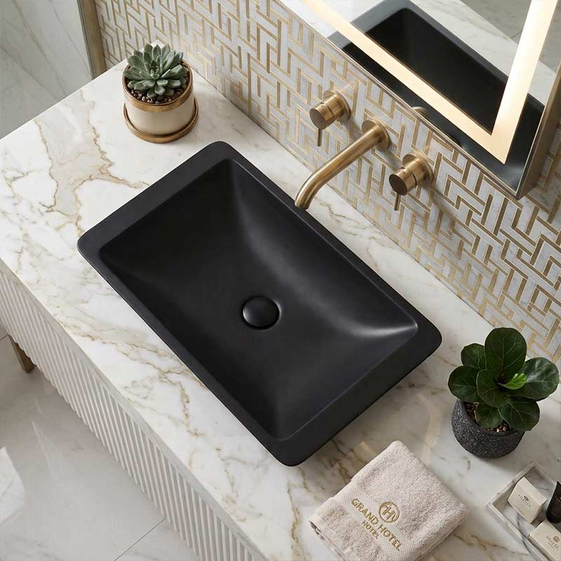 Fienza Classique Solid Surface Rectangle Above Counter Basin 600x345x105mm  - Variant Colour