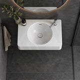Fienza Encanto Solid Surface Wall Hung Basin Tap Hole Available 470-1200mm - Matt White