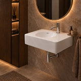 Fienza Encanto Solid Surface Wall Hung Basin Tap Hole Available 470-1200mm - Matt White