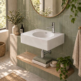 Fienza Encanto Solid Surface Wall Hung Basin Tap Hole Available 470-1200mm - Matt White