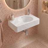 Fienza Encanto Solid Surface Wall Hung Basin Tap Hole Available 470-1200mm - Matt White