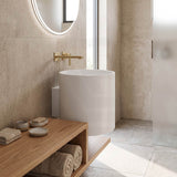 Fienza Livo Round Solid Surface Wall Hung Basin 430x400x400mm - Matt White