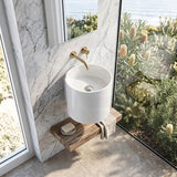 Fienza Livo Round Solid Surface Wall Hung Basin 430x400x400mm - Matt White