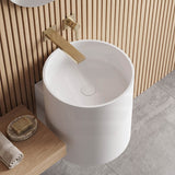 Fienza Livo Round Solid Surface Wall Hung Basin 430x400x400mm - Matt White