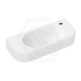 650x270x120mm Fienza Minka Matt White Solid Surface Wall Hung Basin Tap Hole Available