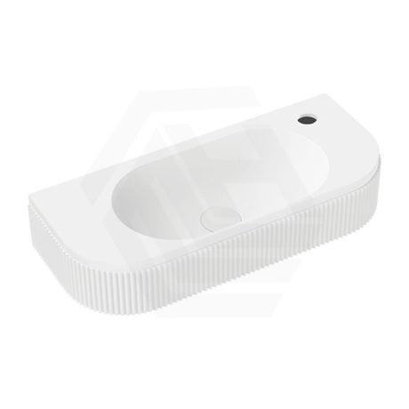 650x270x120mm Fienza Minka Matt White Solid Surface Wall Hung Basin Tap Hole Available