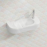 650x270x120mm Fienza Minka Matt White Solid Surface Wall Hung Basin Tap Hole Available