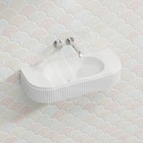 650x270x120mm Fienza Minka Matt White Solid Surface Wall Hung Basin Tap Hole Available