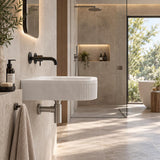 Fienza Minka Solid Surface Wall Hung Basin Tap Hole Available 650x270x120mm - Matt White