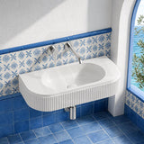 Fienza Minka Solid Surface Wall Hung Basin Tap Hole Available 650x270x120mm - Matt White