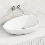 Fienza Livo Oval Solid Surface Above Counter Basin 600x357x160mm - Matt White